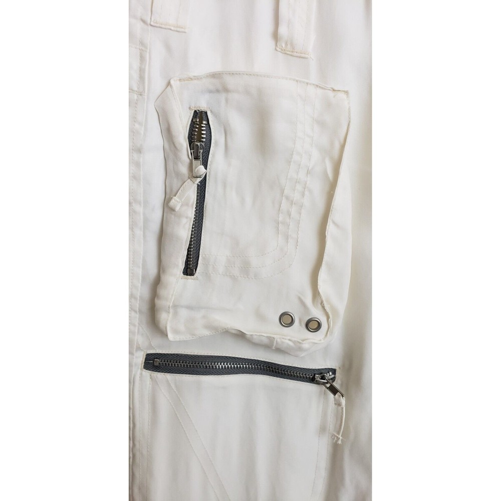 Johnny Was Pete & Greta Marika Cargo Pants Button Zipper Front White Y2K - Picture 7 of 13